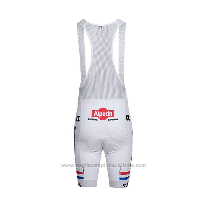 2022 Abbigliamento Ciclismo Alpecin Fenix Rosso Bianco Blu Manica Corta e Salopette